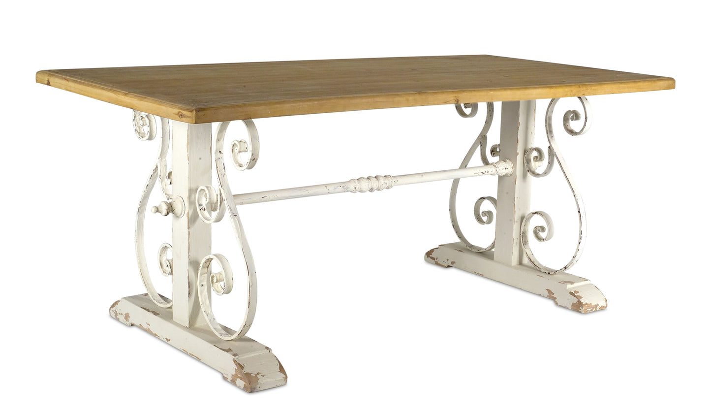 Wood/Iron Table 71" x 30.5"H