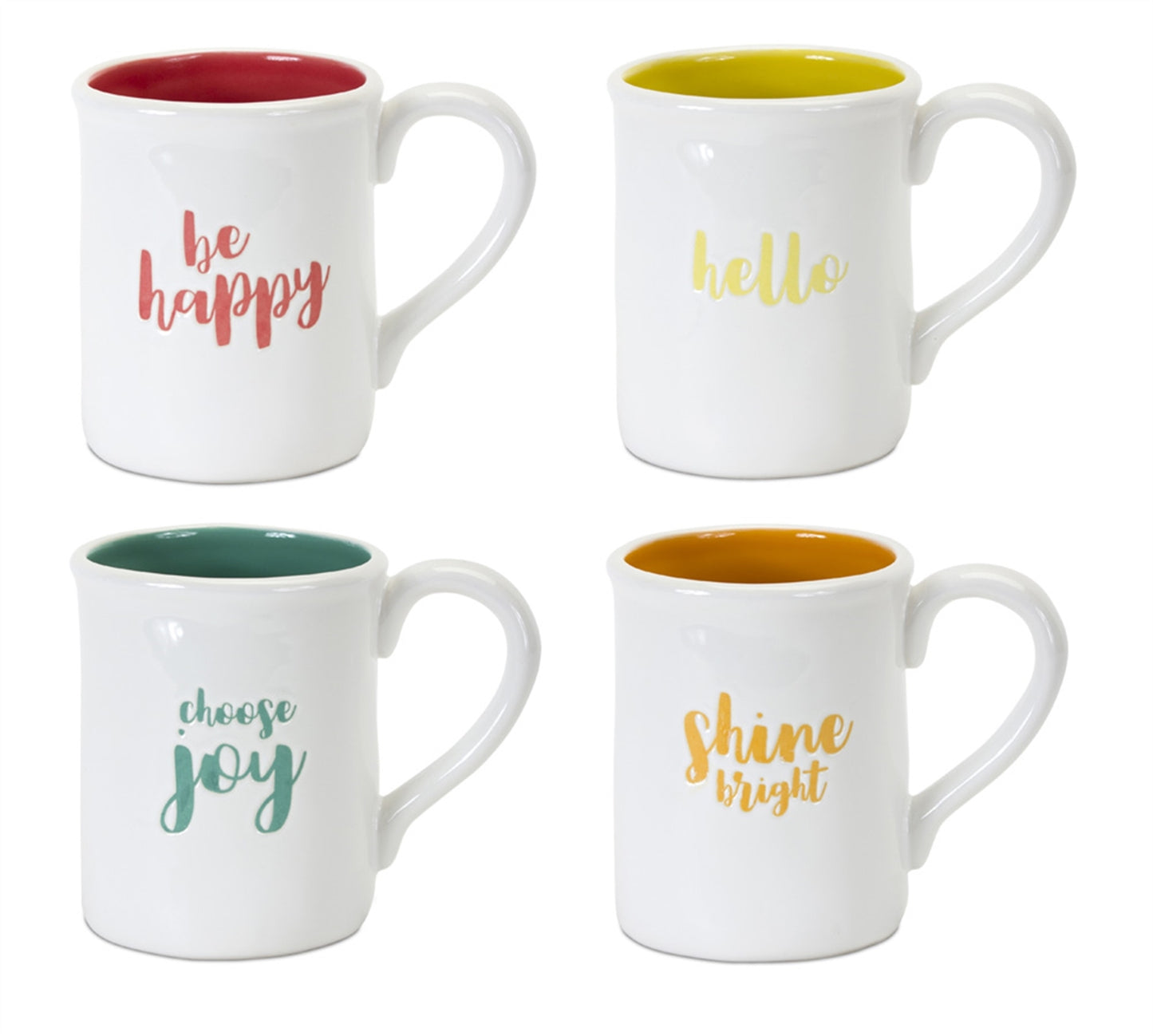 Positive Vibes Mug (Set of 4) 5"H Stoneware