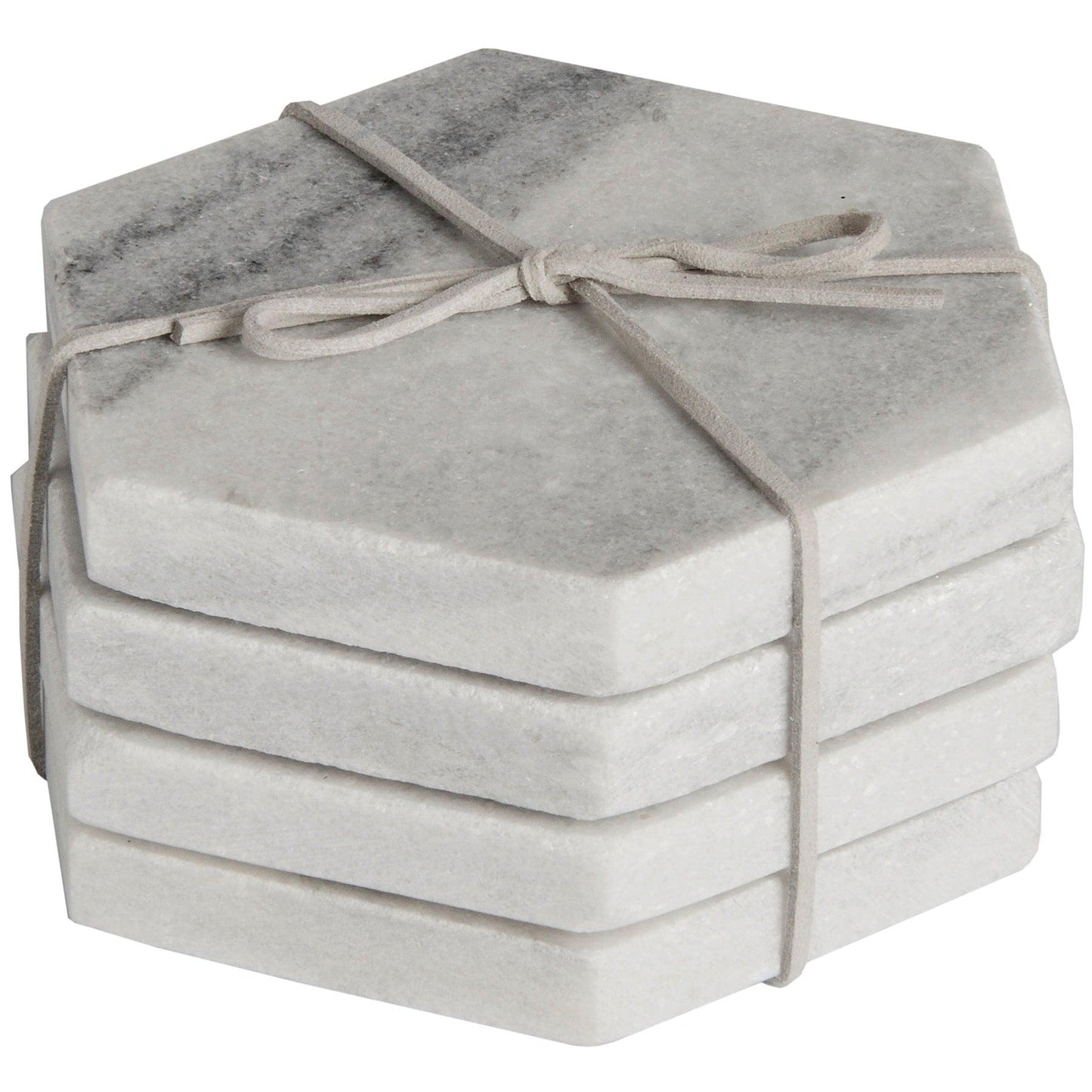 Grey Marble Hexagonal Coasters - Eudemonia Home Goods