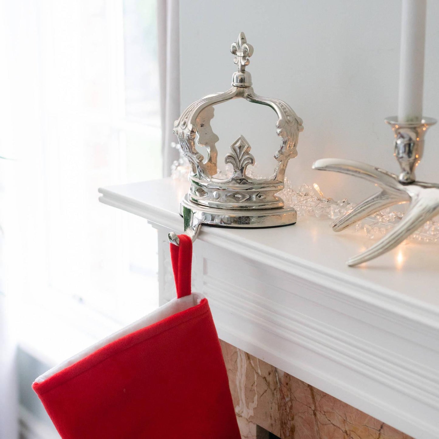 The Queens Crown Nickel Stocking Holder - Eudemonia Home Goods