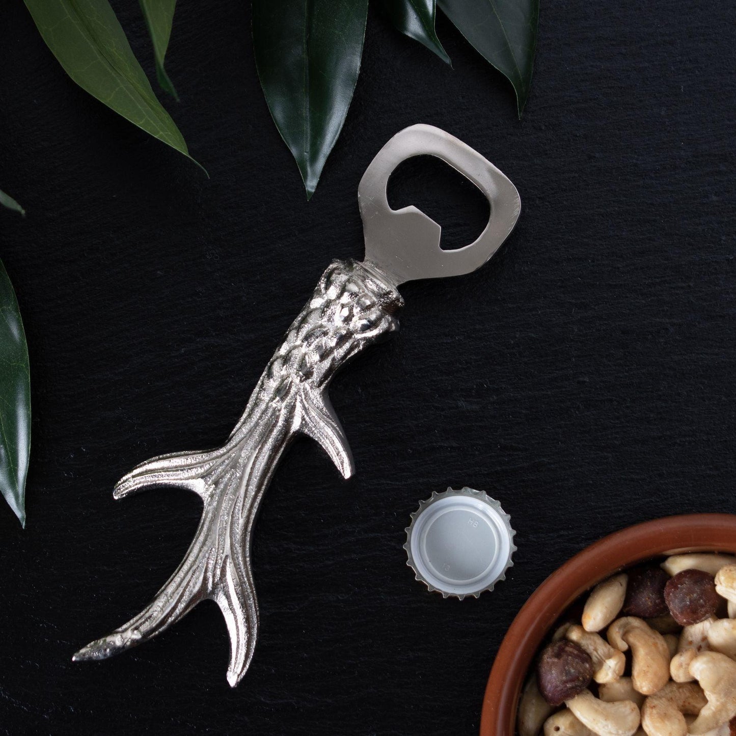 Silver Nickel Antler Bottle Opener - Eudemonia Home Goods
