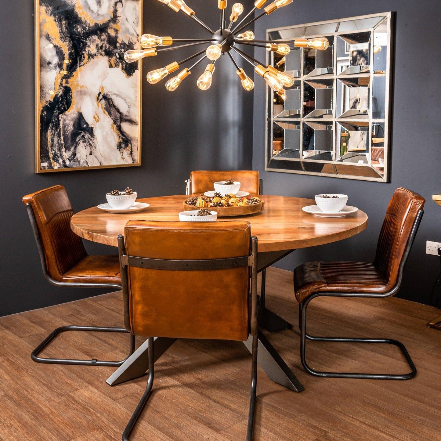 Live Edge Collection Large Round Dining Table - Eudemonia Home Goods