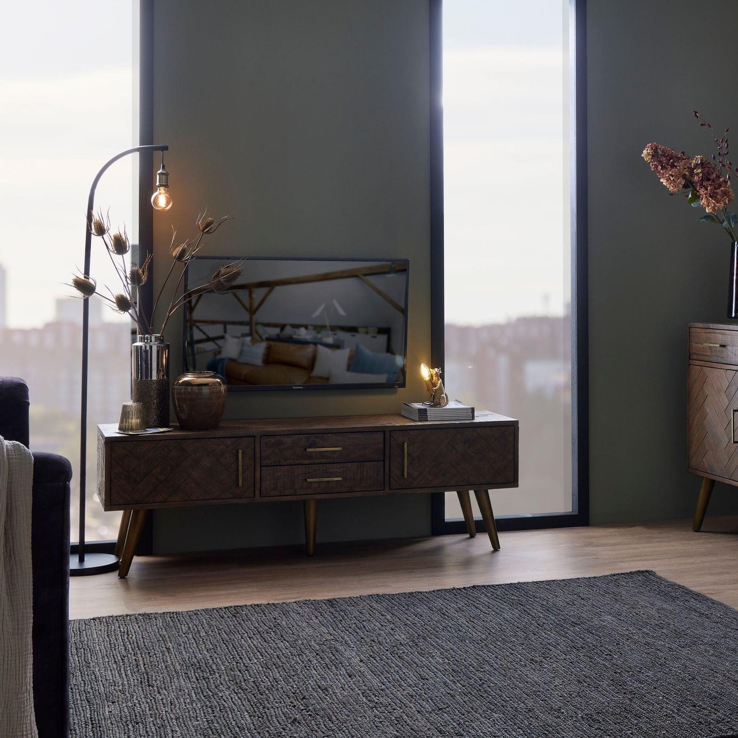 Havana Gold Large Media Unit - Eudemonia Home Goods