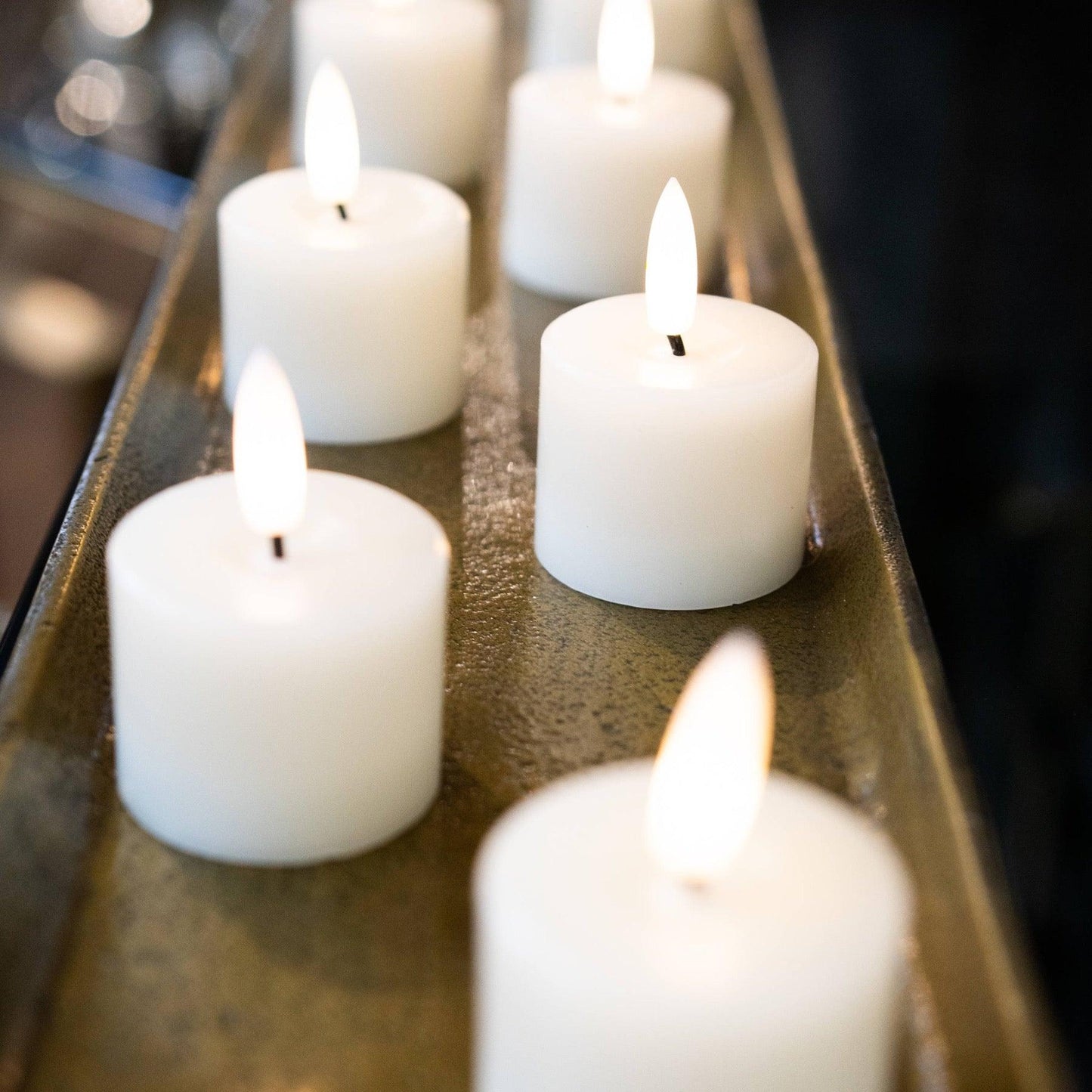 Luxe Collection Set Of 6 Natural Glow Led Tealight Candles - Eudemonia Home Goods