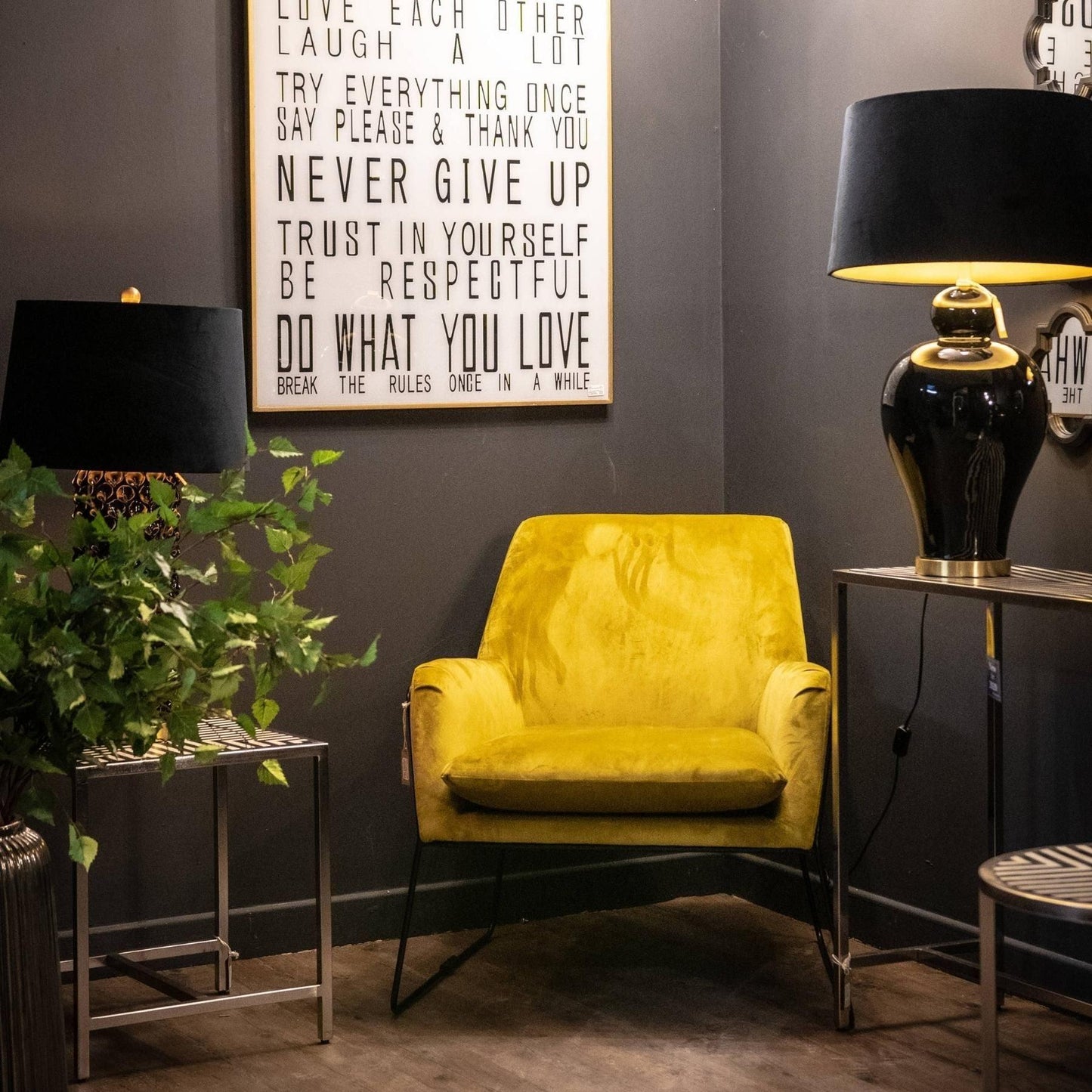 Eva Framed Mustard Velvet Club Chair - Eudemonia Home Goods