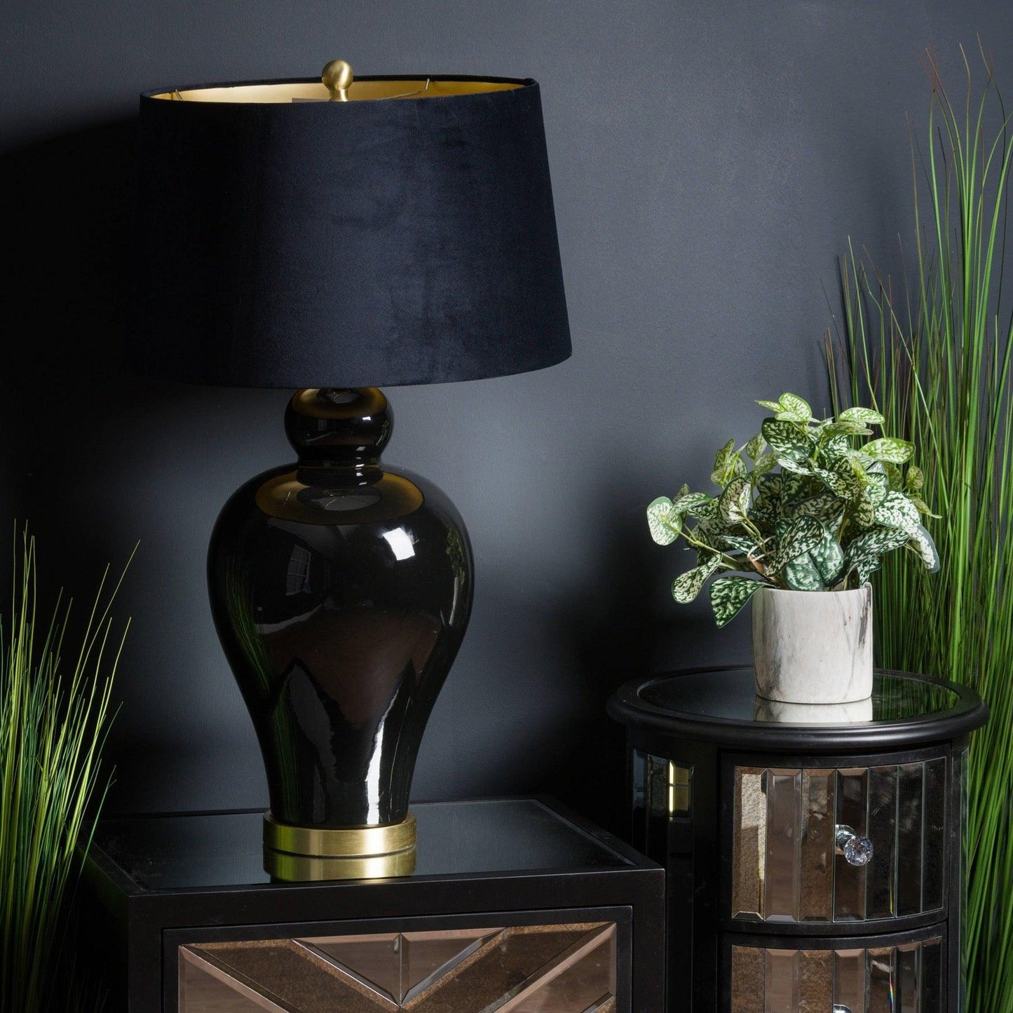 Kalvin Black Table Lamp - Eudemonia Home Goods
