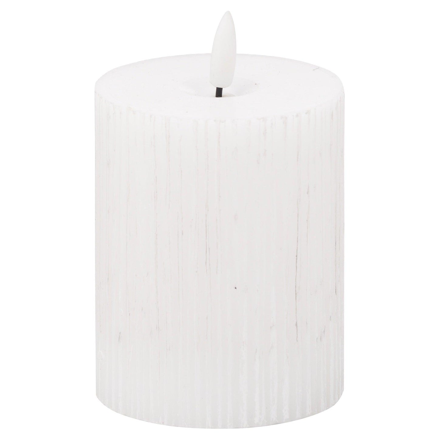 Luxe Collection Natural Glow 3x4 Textured Ribbed LED Candle - Eudemonia Home Goods
