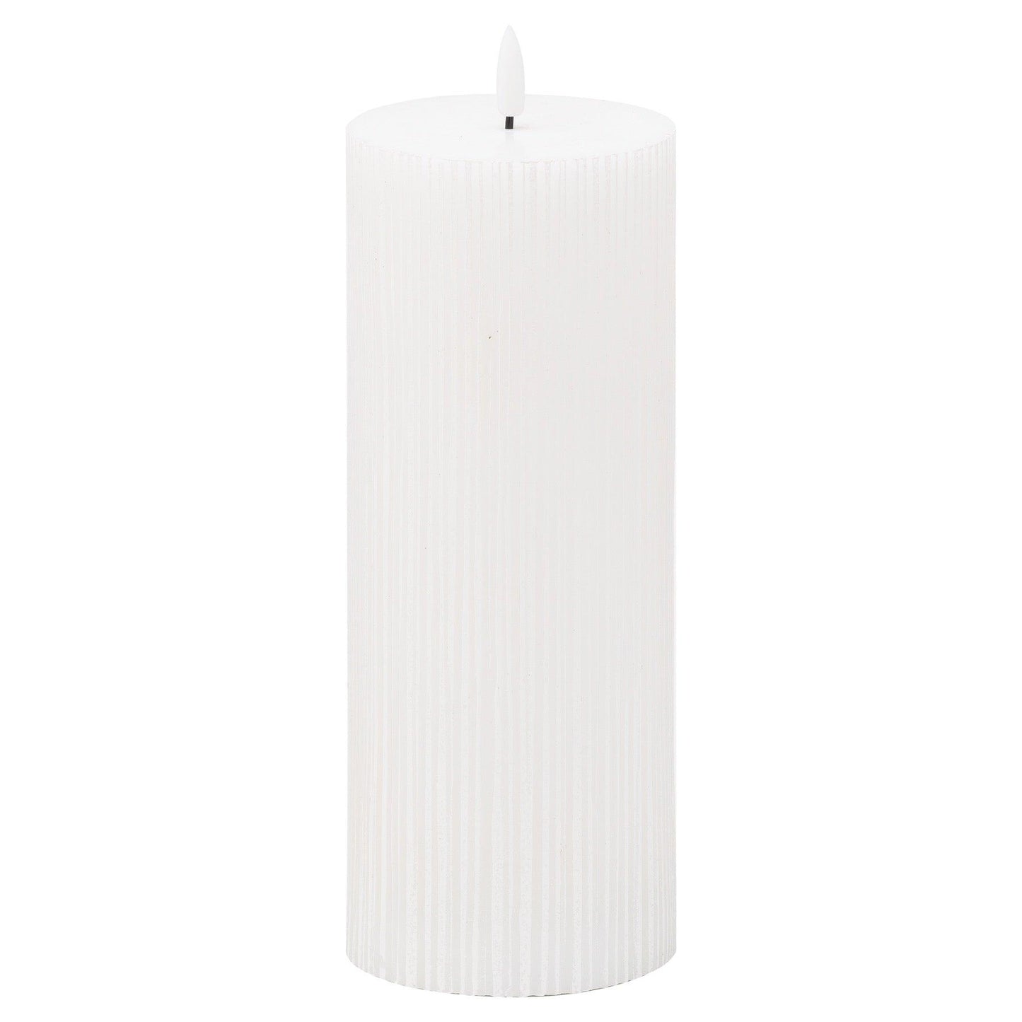 Luxe Collection Natural Glow 3.5x9 Texture Ribbed LED Candle - Eudemonia Home Goods