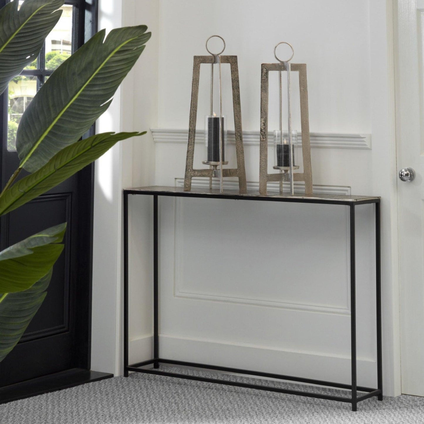 Farrah Collection Silver Console Table - Eudemonia Home Goods