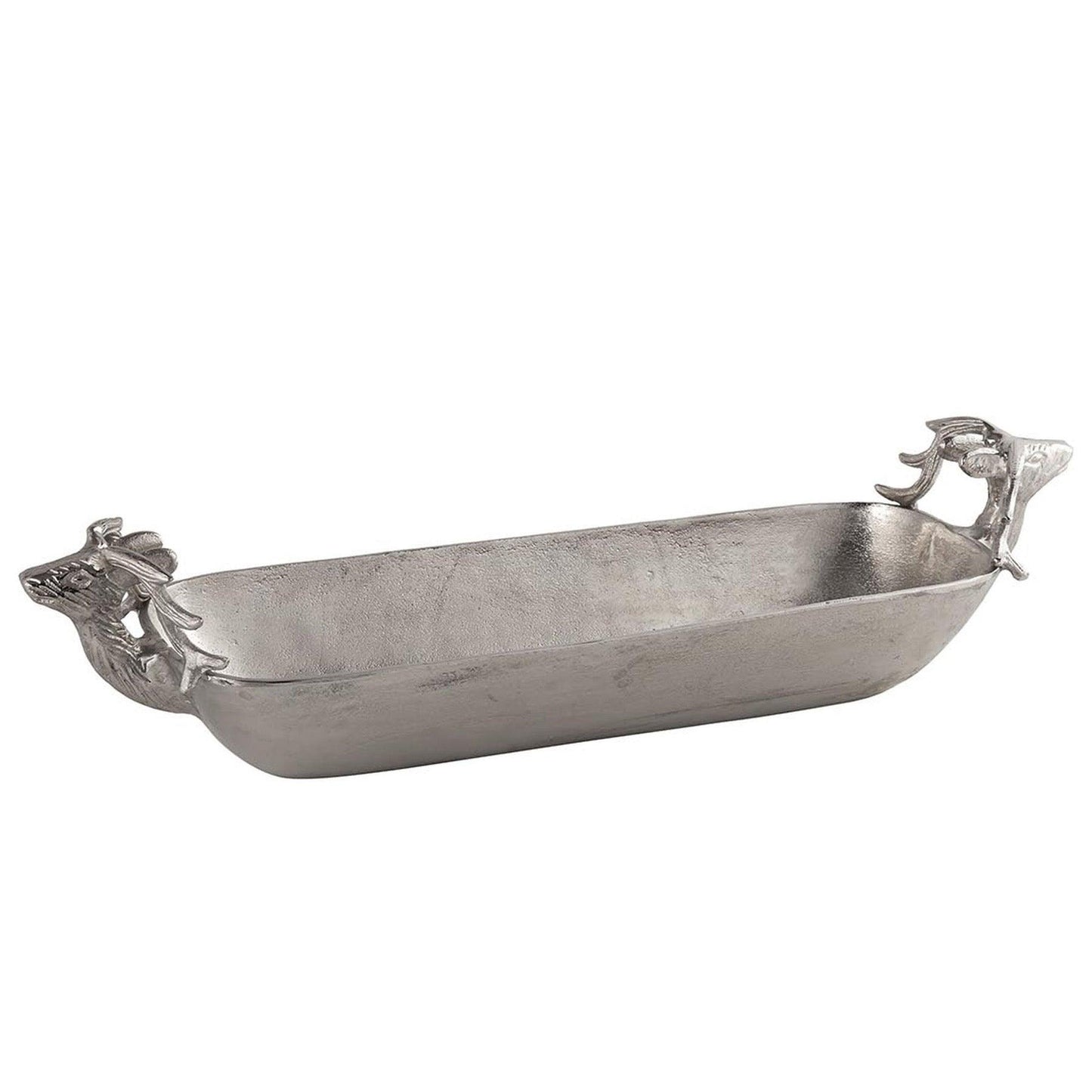 Farrah Collection Silver Large Deer Display Tray - Eudemonia Home Goods