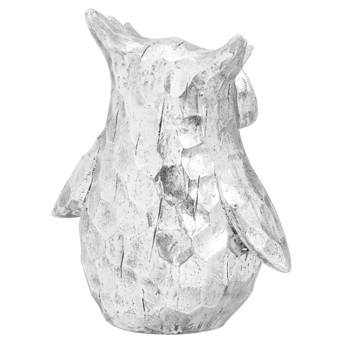 Olive The Large Silver Ceramic Owl - Eudemonia Home Goods