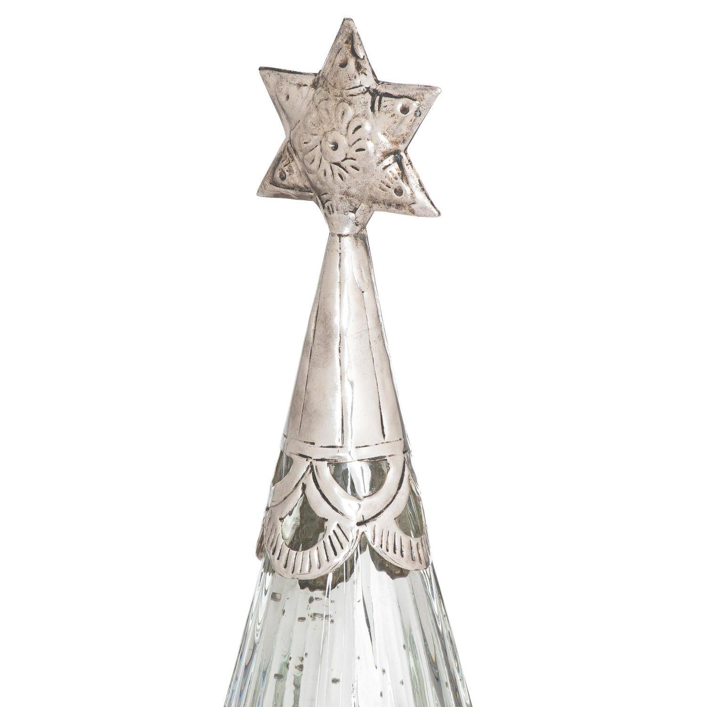 The Noel Collection Star Topped Glass Decorative Medium Tree - Eudemonia Home Goods
