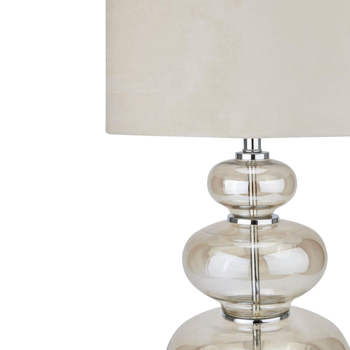 Justicia Metallic Glass Lamp With Velvet Shade - Eudemonia Home Goods