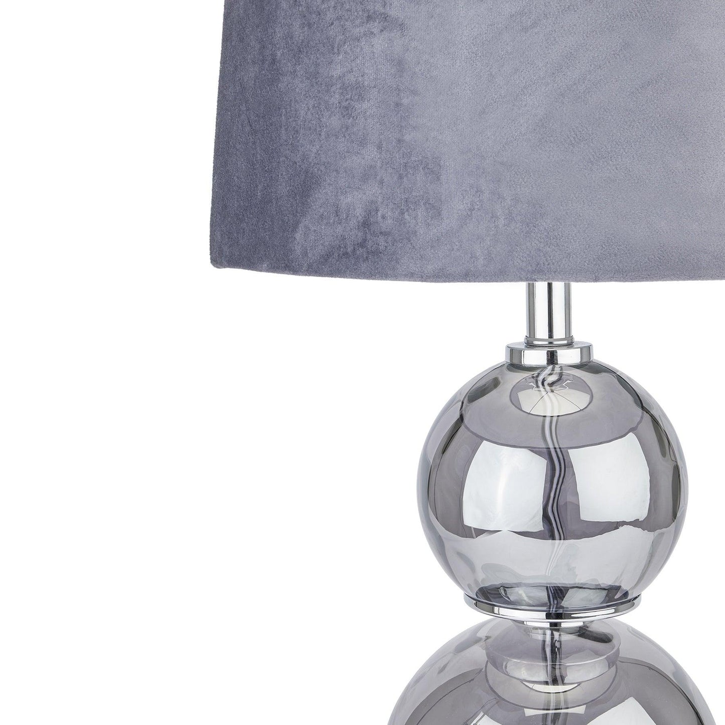 Shamrock Metallic Glass Lamp With Velvet Shade - Eudemonia Home Goods