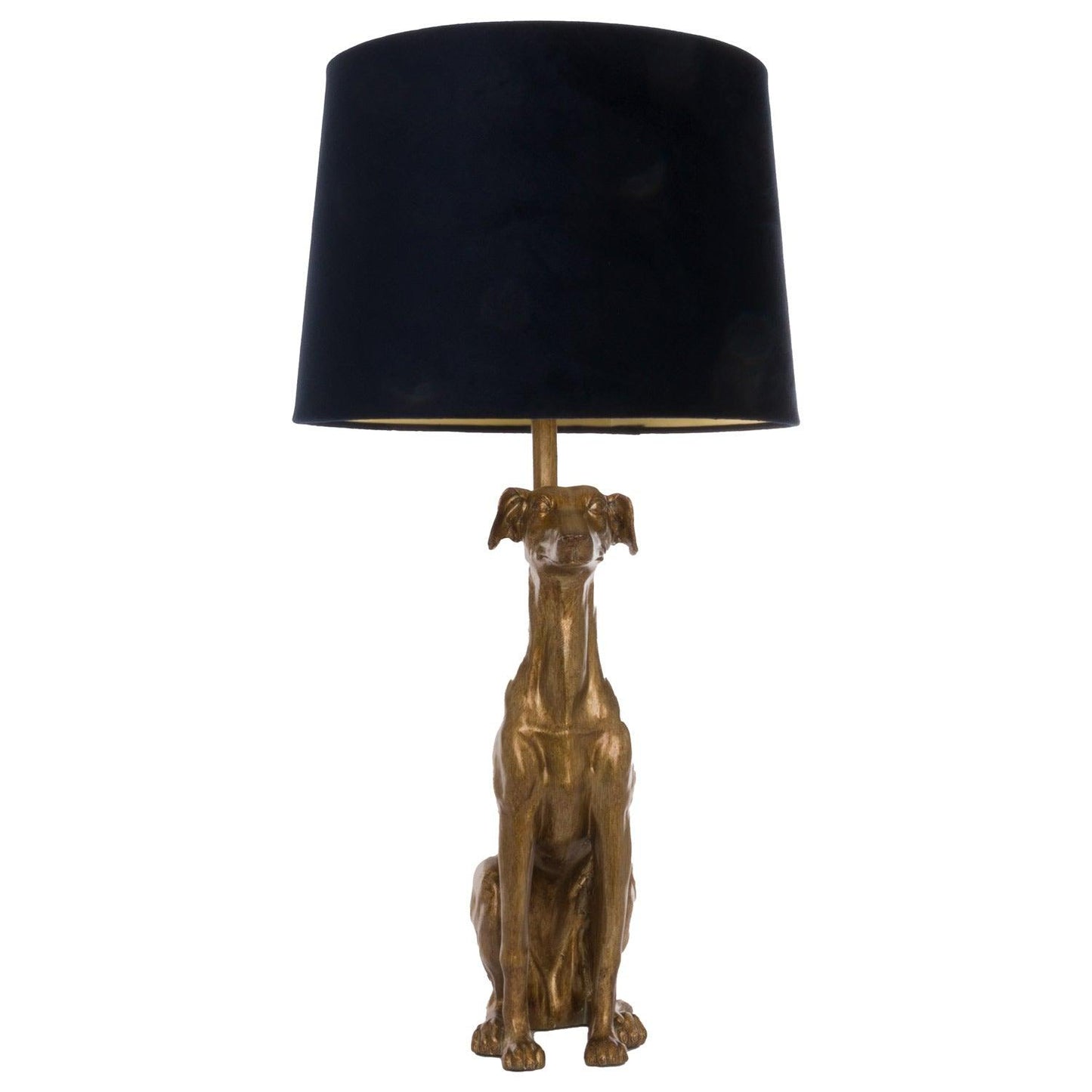 William The Whippet Gold Lamp With Charcoal Shade - Eudemonia Home Goods