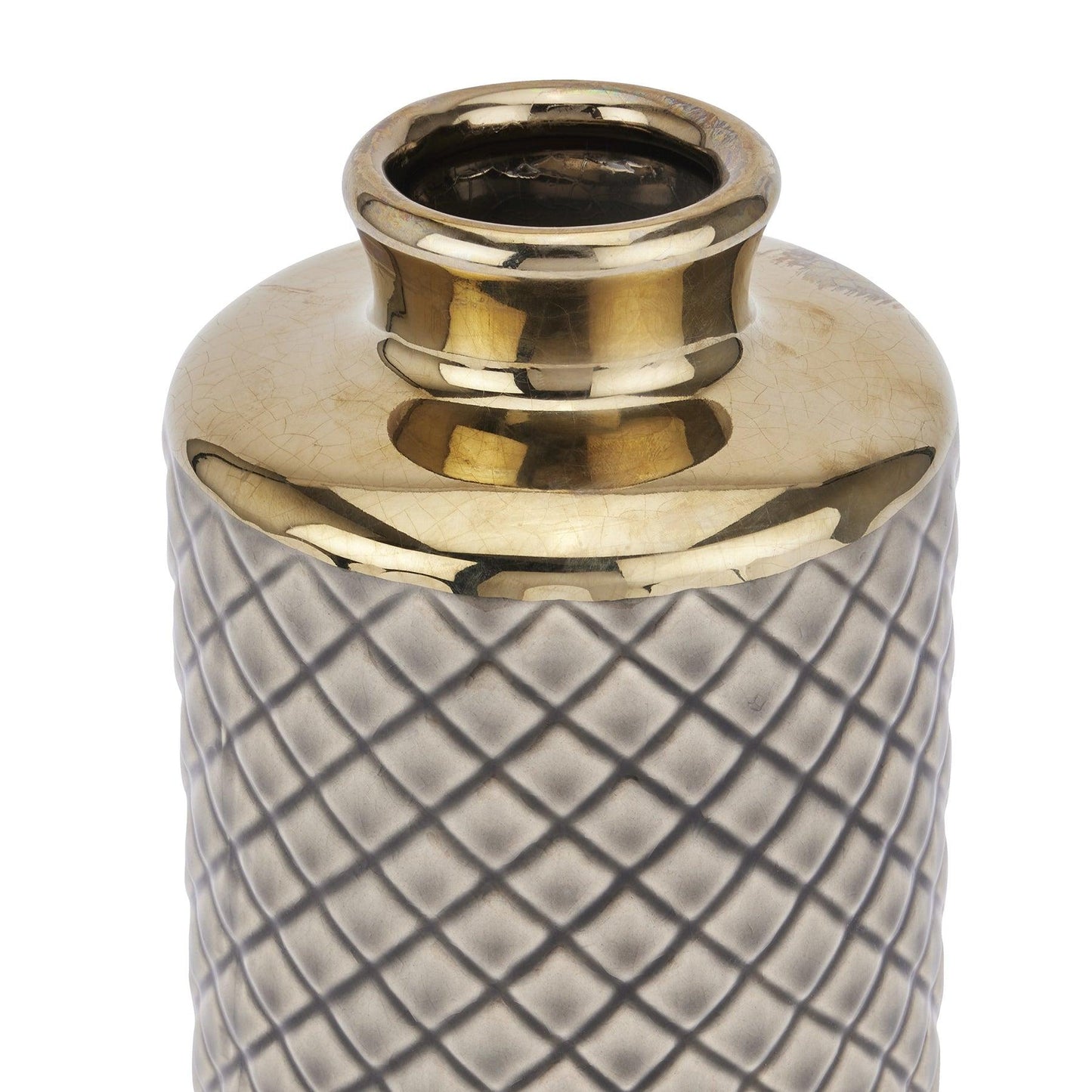 Seville Collection Grey Diamond Bottle Vase - Eudemonia Home Goods