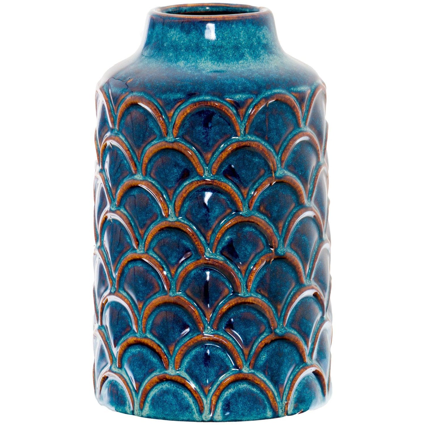 Seville Collection Scalloped Indigo Vase - Eudemonia Home Goods