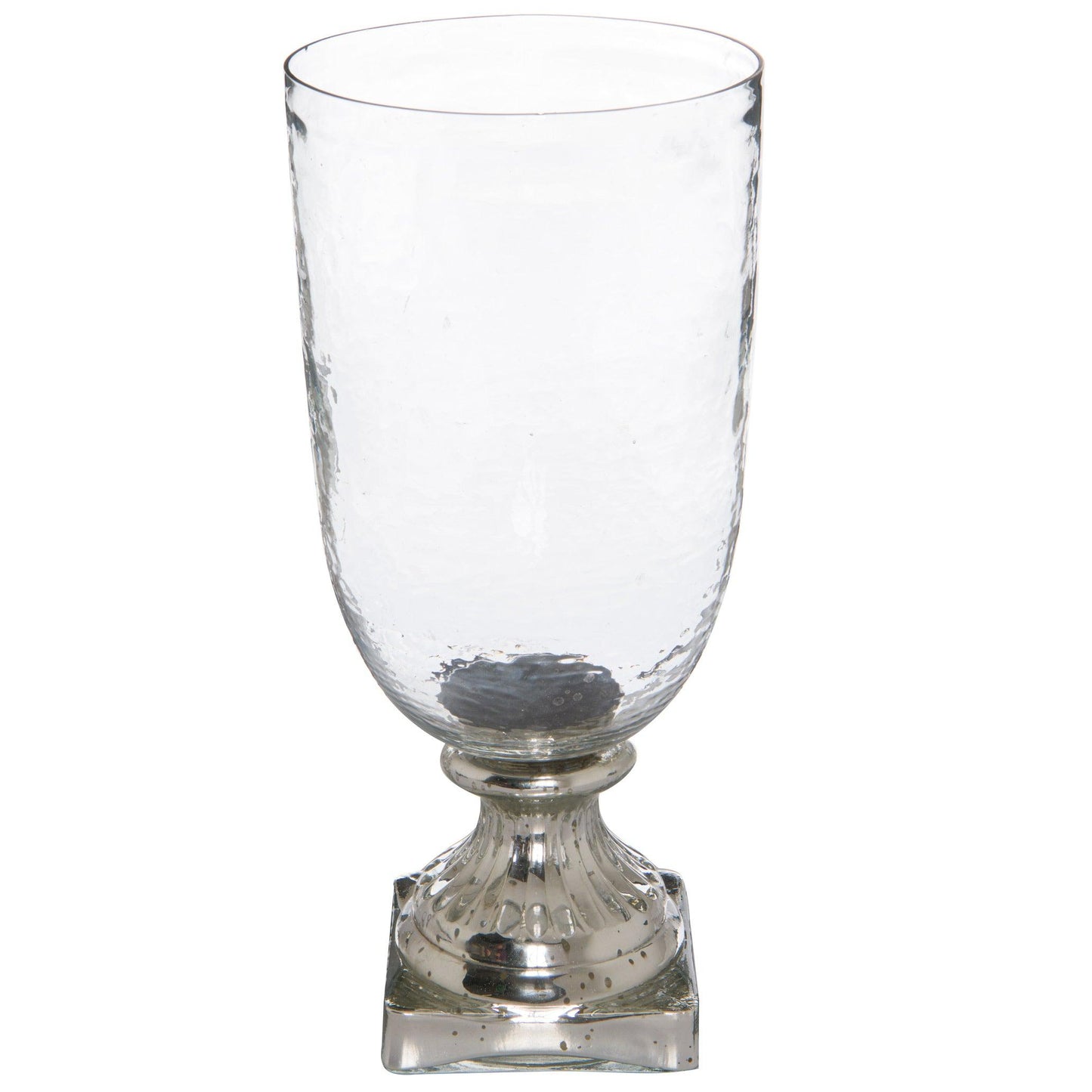 Silver Footed Large Hurricane Lamp - Eudemonia Home Goods