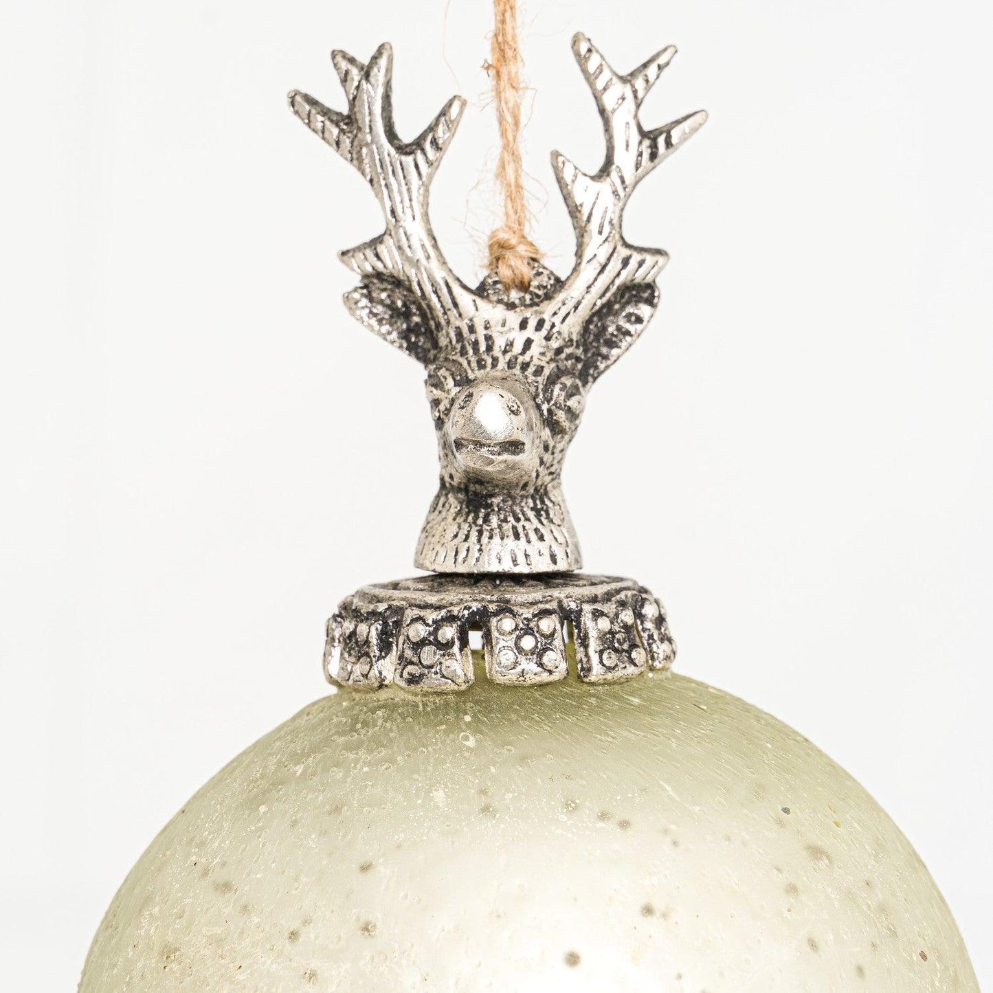 The Noel Collection Silver Stag Top Bauble - Eudemonia Home Goods