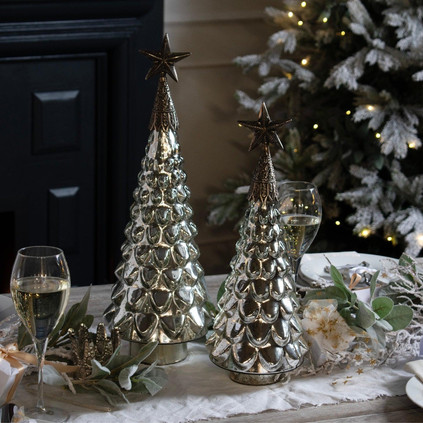 Noel Collection Textured Star Topped Decorative Small Tree - Eudemonia Home Goods