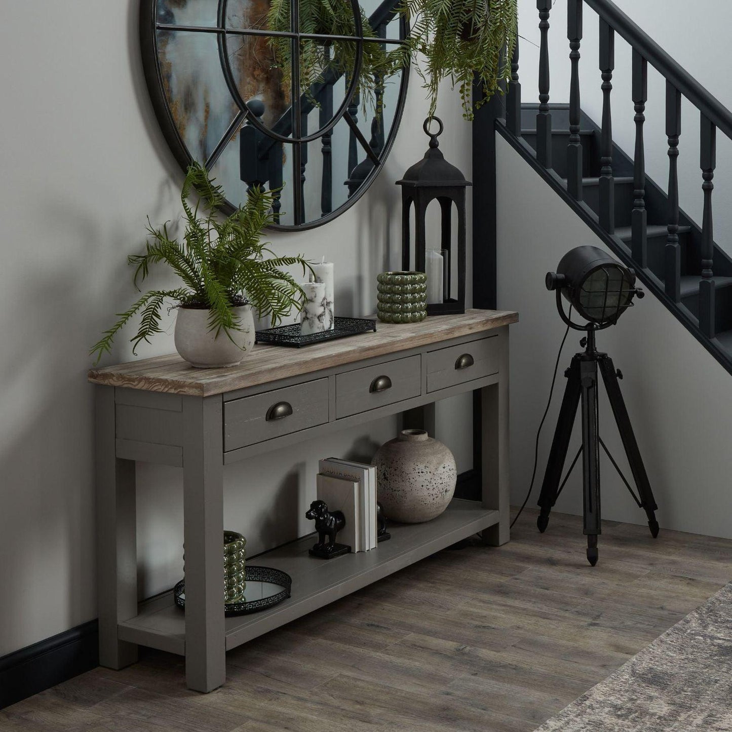 The Oxley Collection Three Drawer Console Table - Eudemonia Home Goods