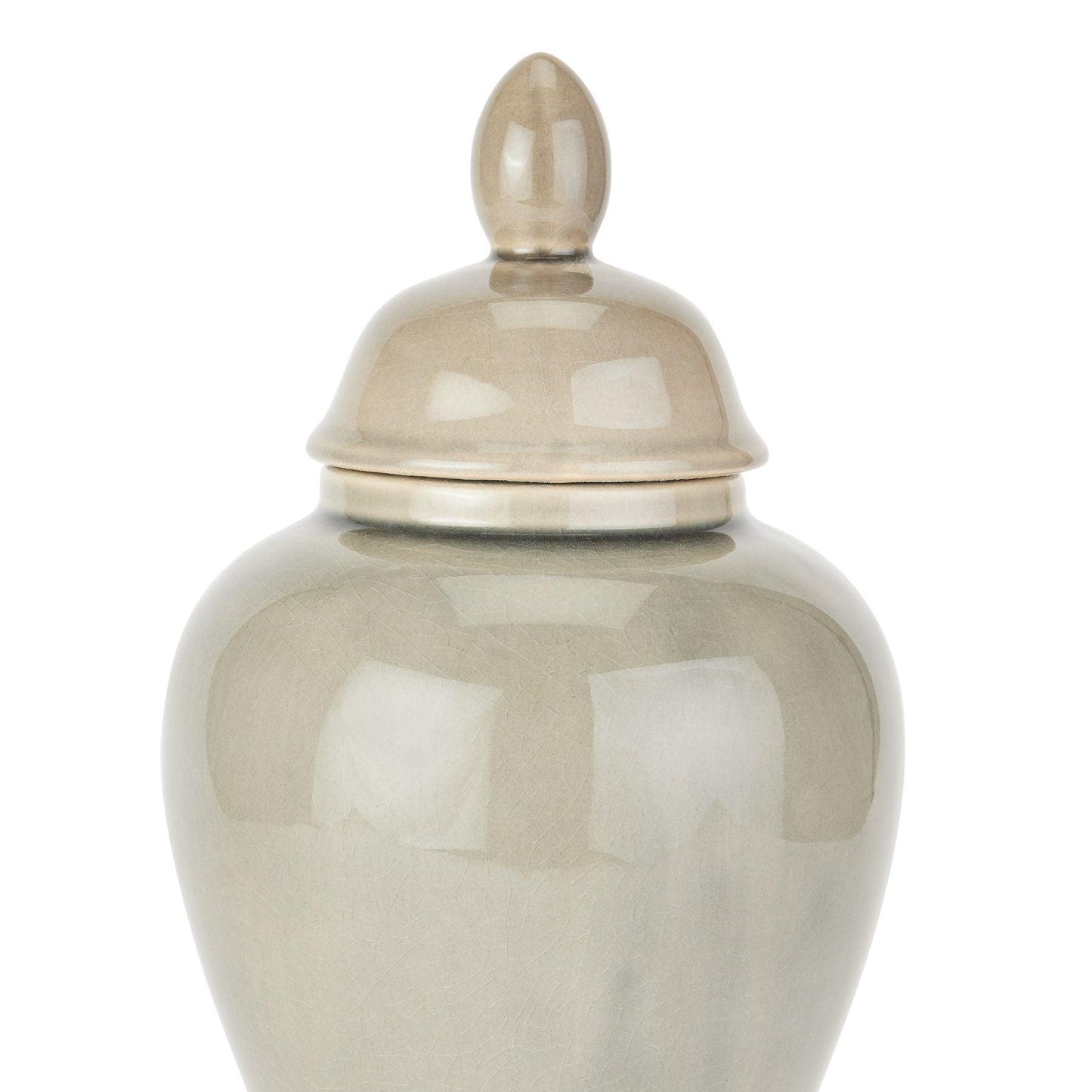 Seville Collection Grey Ginger Jar - Eudemonia Home Goods
