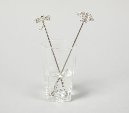 Rhinestone-Encrusted Stainless Steel Stirrers (set of 4)