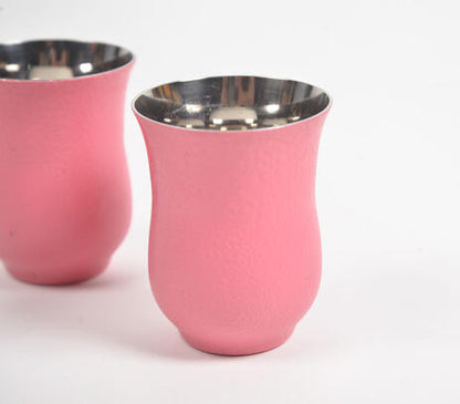 Matte Pink Stainless Steel Glasses (set of 2)