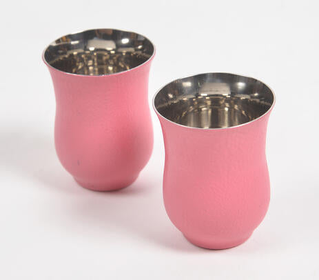 Matte Pink Stainless Steel Glasses (set of 2)