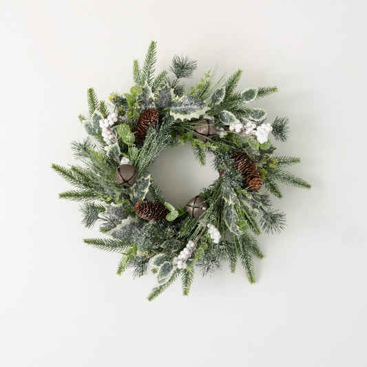 18" MIXED PINE BERRY ACCENT WREATH