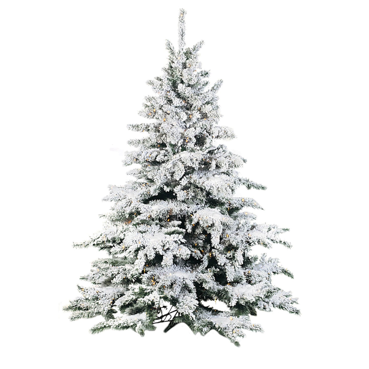 9' FLOCKED PRE-LIT PINE TREE