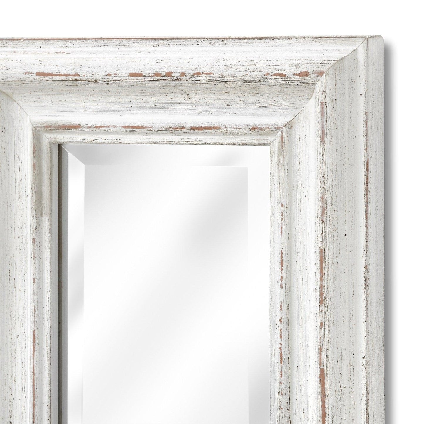 Antique White Frame Narrow Wall Mirror - Eudemonia Home Goods