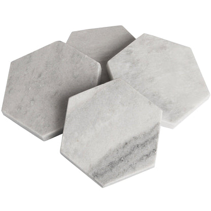 Grey Marble Hexagonal Coasters - Eudemonia Home Goods