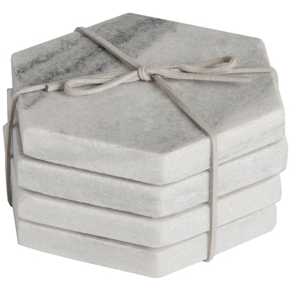 Grey Marble Hexagonal Coasters - Eudemonia Home Goods