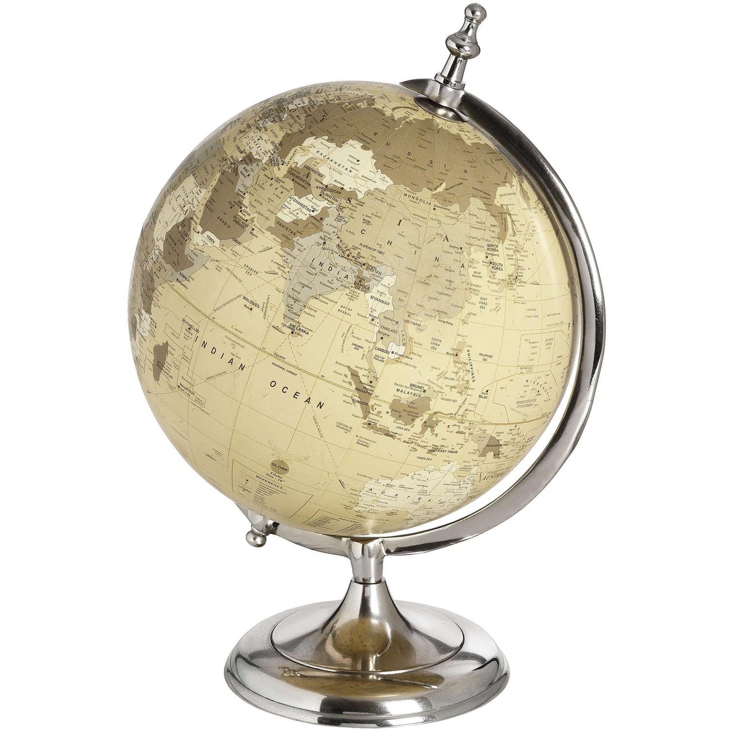 Chrome Desktop Globe - Eudemonia Home Goods