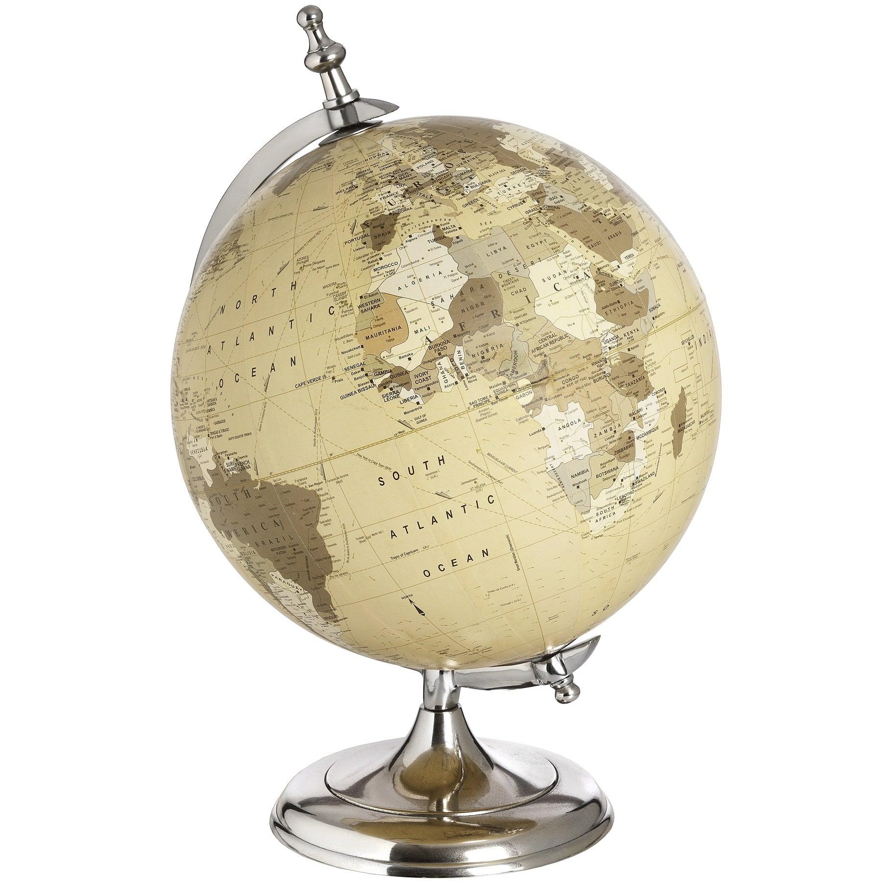 Chrome Desktop Globe - Eudemonia Home Goods