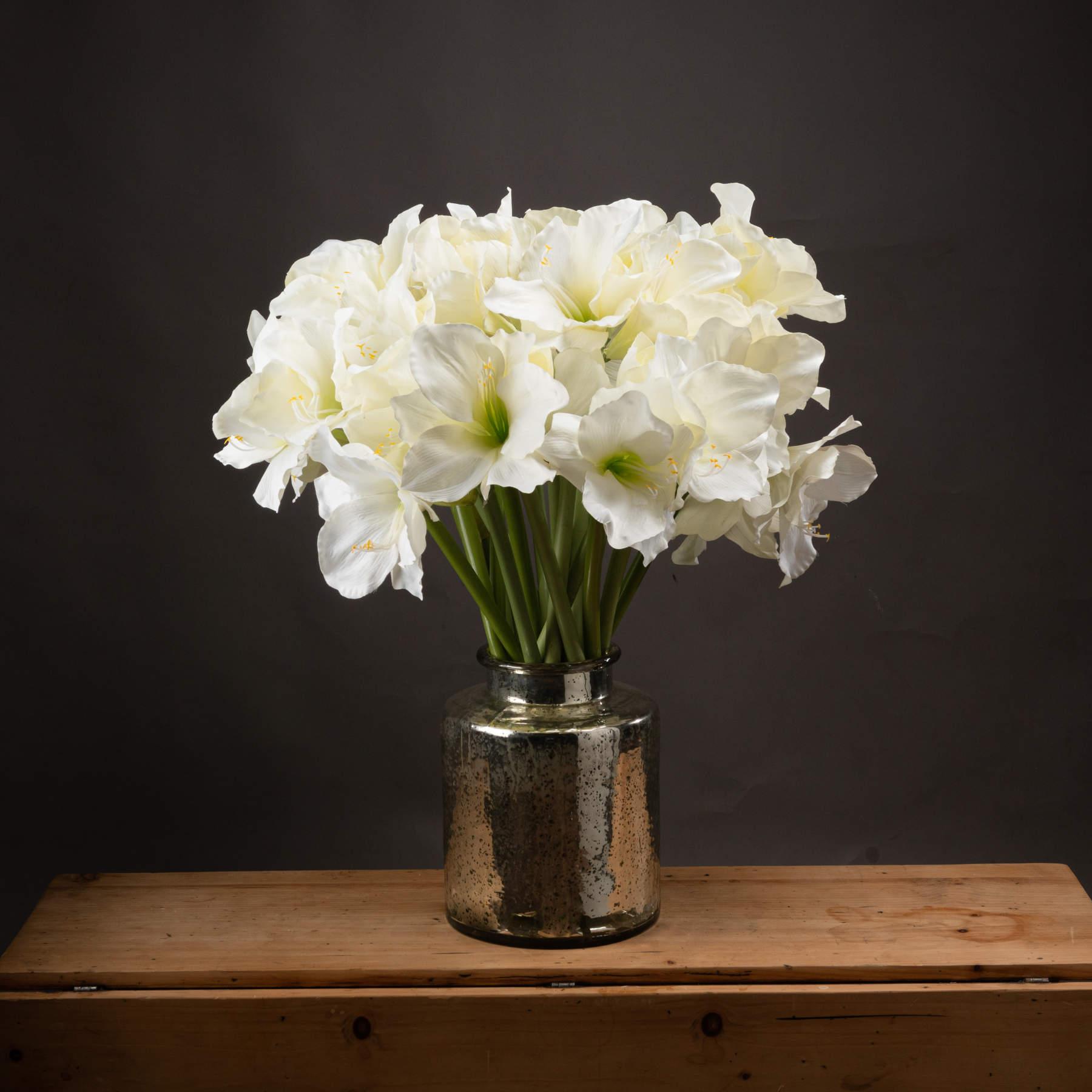 Classic White Amaryllis Flower - Eudemonia Home Goods