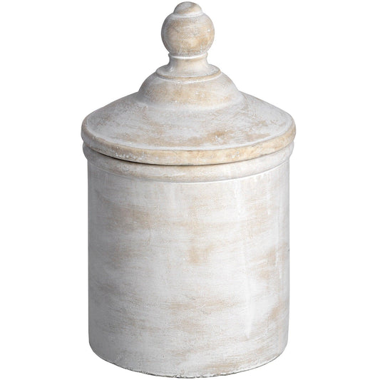 Large Antique White Cannister - Eudemonia Home Goods
