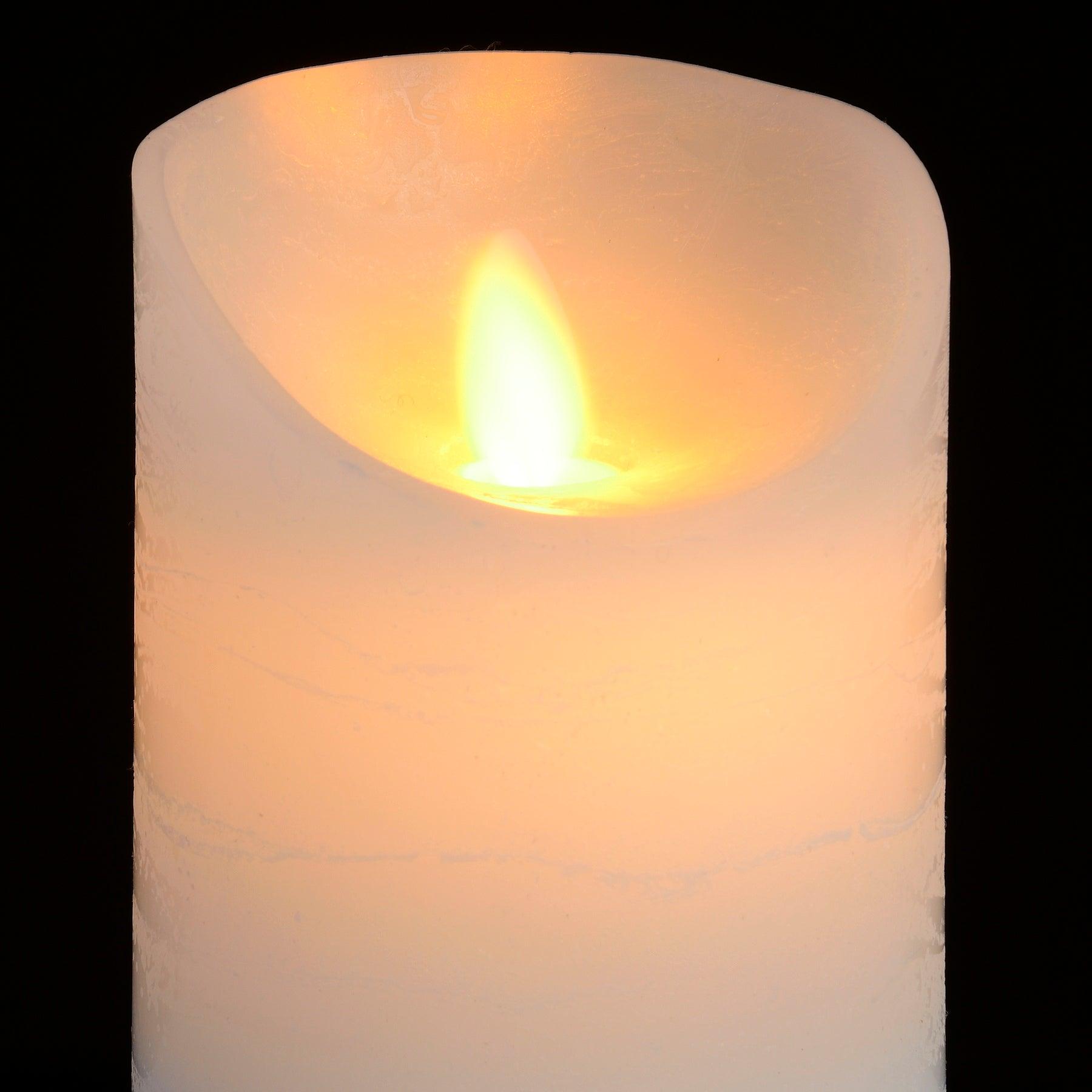 Luxe Collection 3 x 4 White Flickering Flame LED Wax Candle - Eudemonia Home Goods