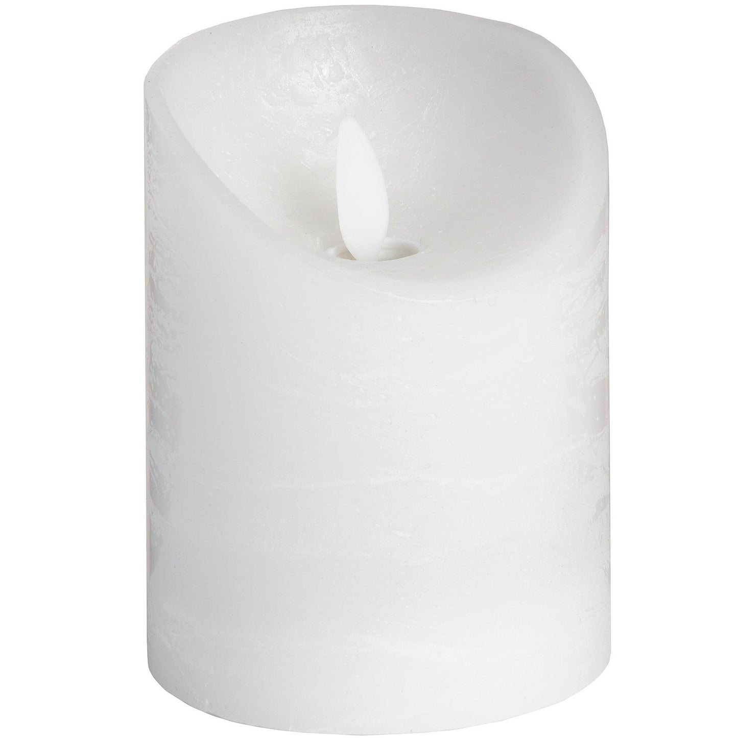 Luxe Collection 3 x 4 White Flickering Flame LED Wax Candle - Eudemonia Home Goods