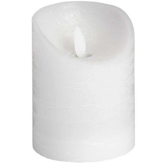 Luxe Collection 3 x 4 White Flickering Flame LED Wax Candle - Eudemonia Home Goods