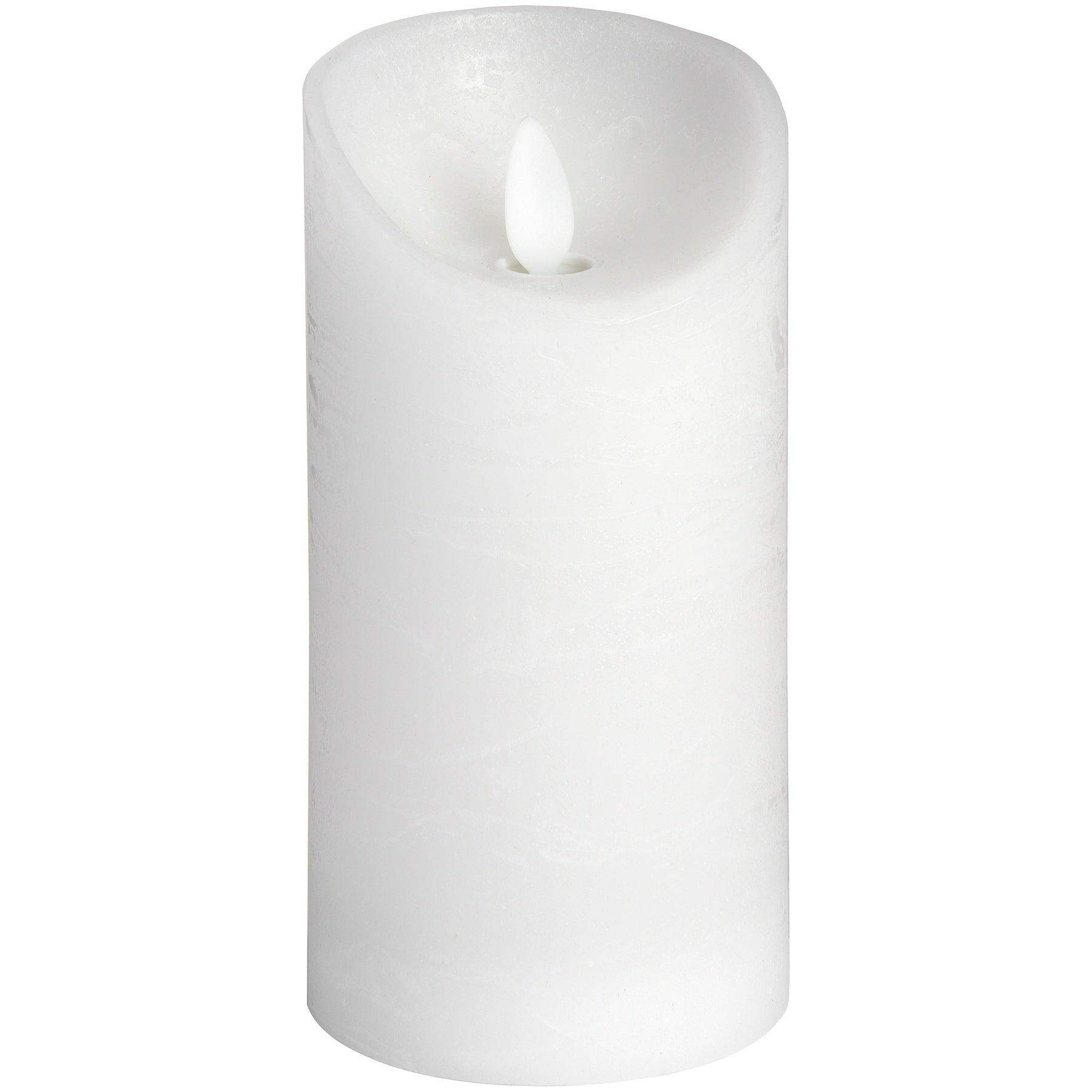 Luxe Collection 3 x 6 White Flickering Flame LED Wax Candle - Eudemonia Home Goods