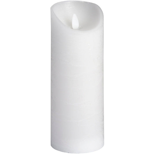 Luxe Collection 3 x 8 White Flickering Flame LED Wax Candle - Eudemonia Home Goods