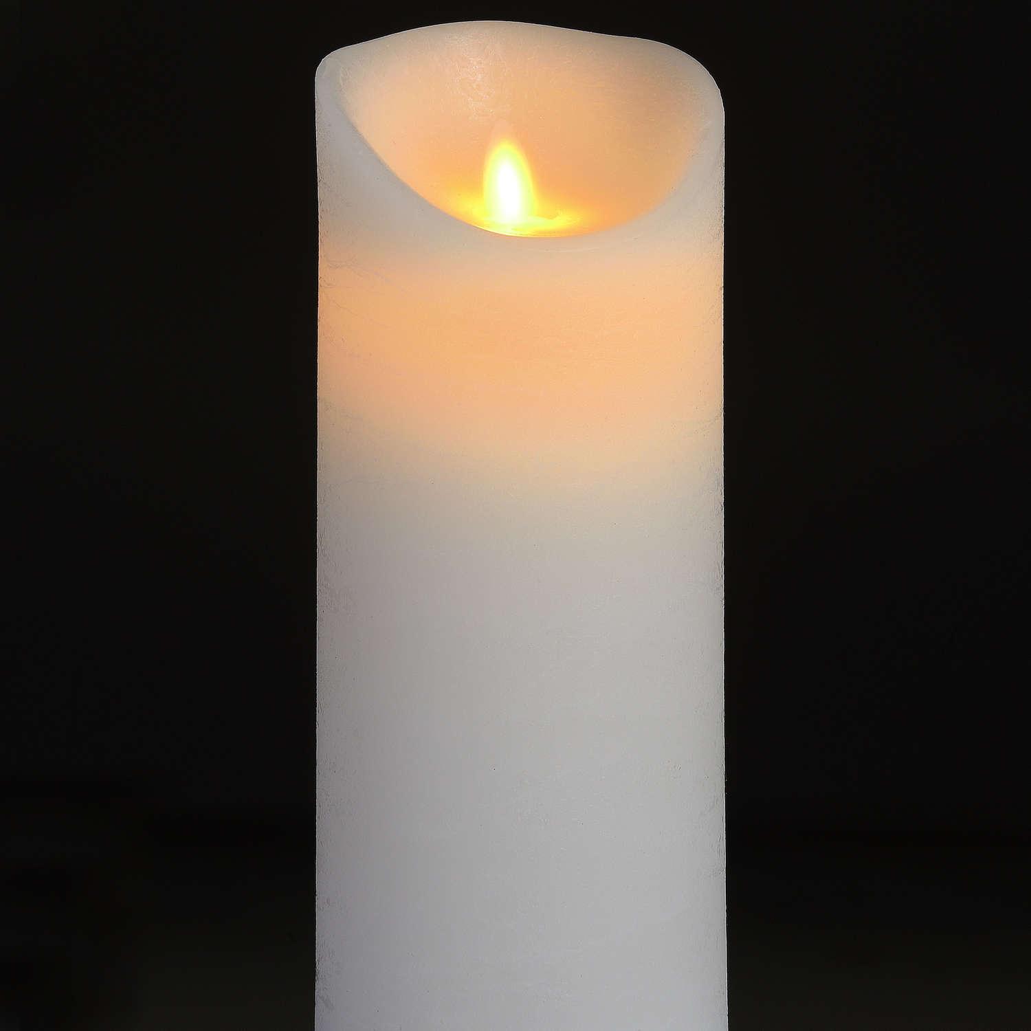 Luxe Collection 3.5 x9 White Flickering Flame LED Wax Candle - Eudemonia Home Goods