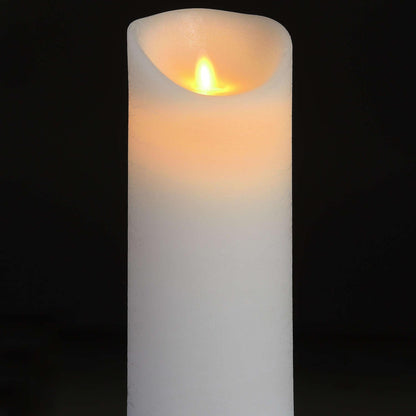 Luxe Collection 3.5 x9 White Flickering Flame LED Wax Candle - Eudemonia Home Goods