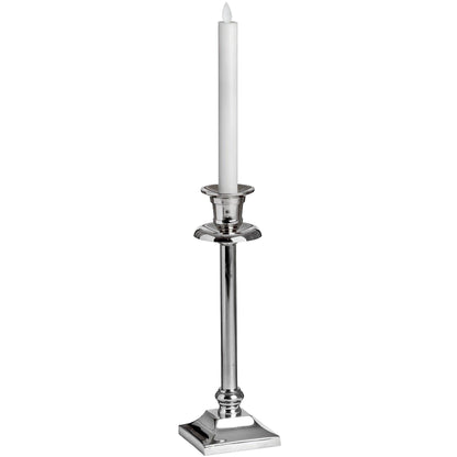 Pair Of White Luxe Flickering Flame LED Wax Dinner Candles - Eudemonia Home Goods