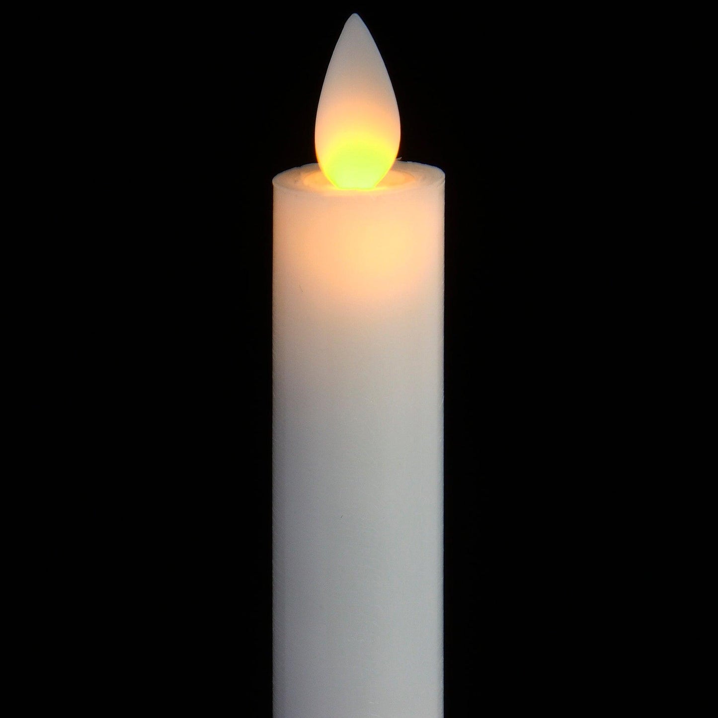 Pair Of White Luxe Flickering Flame LED Wax Dinner Candles - Eudemonia Home Goods