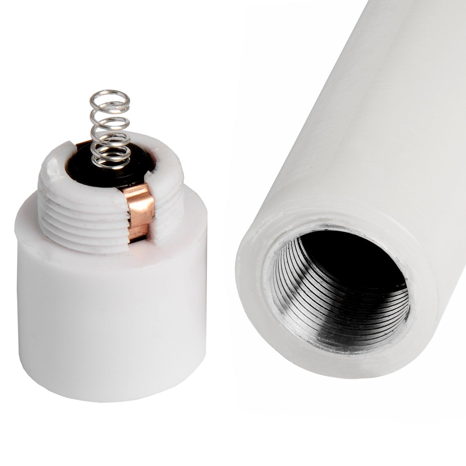 Pair Of White Luxe Flickering Flame LED Wax Dinner Candles - Eudemonia Home Goods