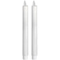 Pair Of White Luxe Flickering Flame LED Wax Dinner Candles - Eudemonia Home Goods