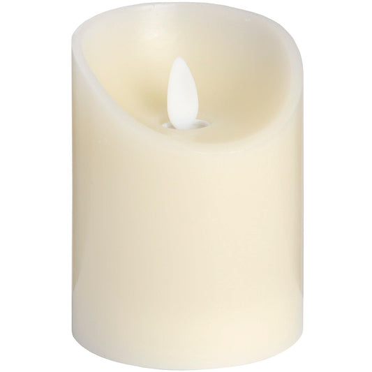 Luxe Collection 3 x 4 Cream Flickering Flame LED Wax Candle - Eudemonia Home Goods
